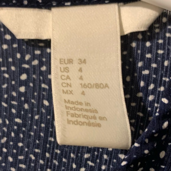 Polkadot Navy Flowey Top with Frill Details - Picture 4 of 4